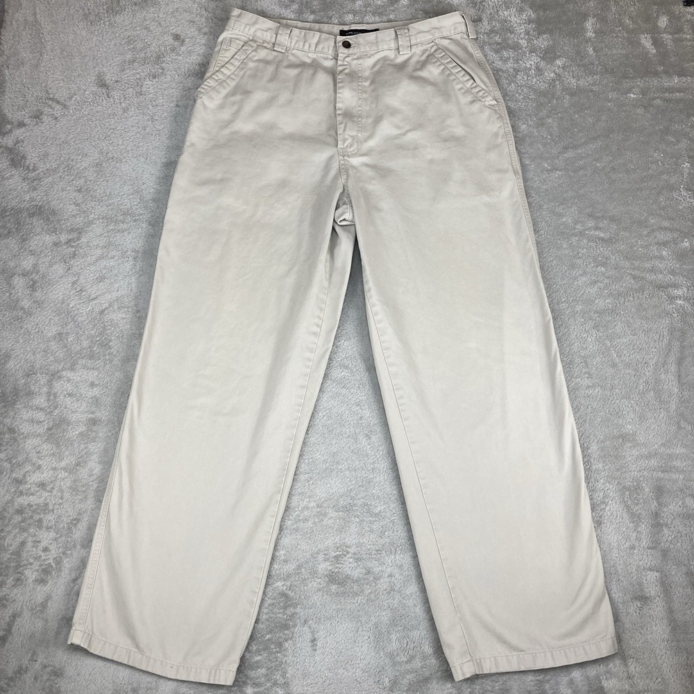 Perry Ellis America Cargo Pants Mens 34x32 (32xx30) Khaki Straight Leg Y2K Baggy